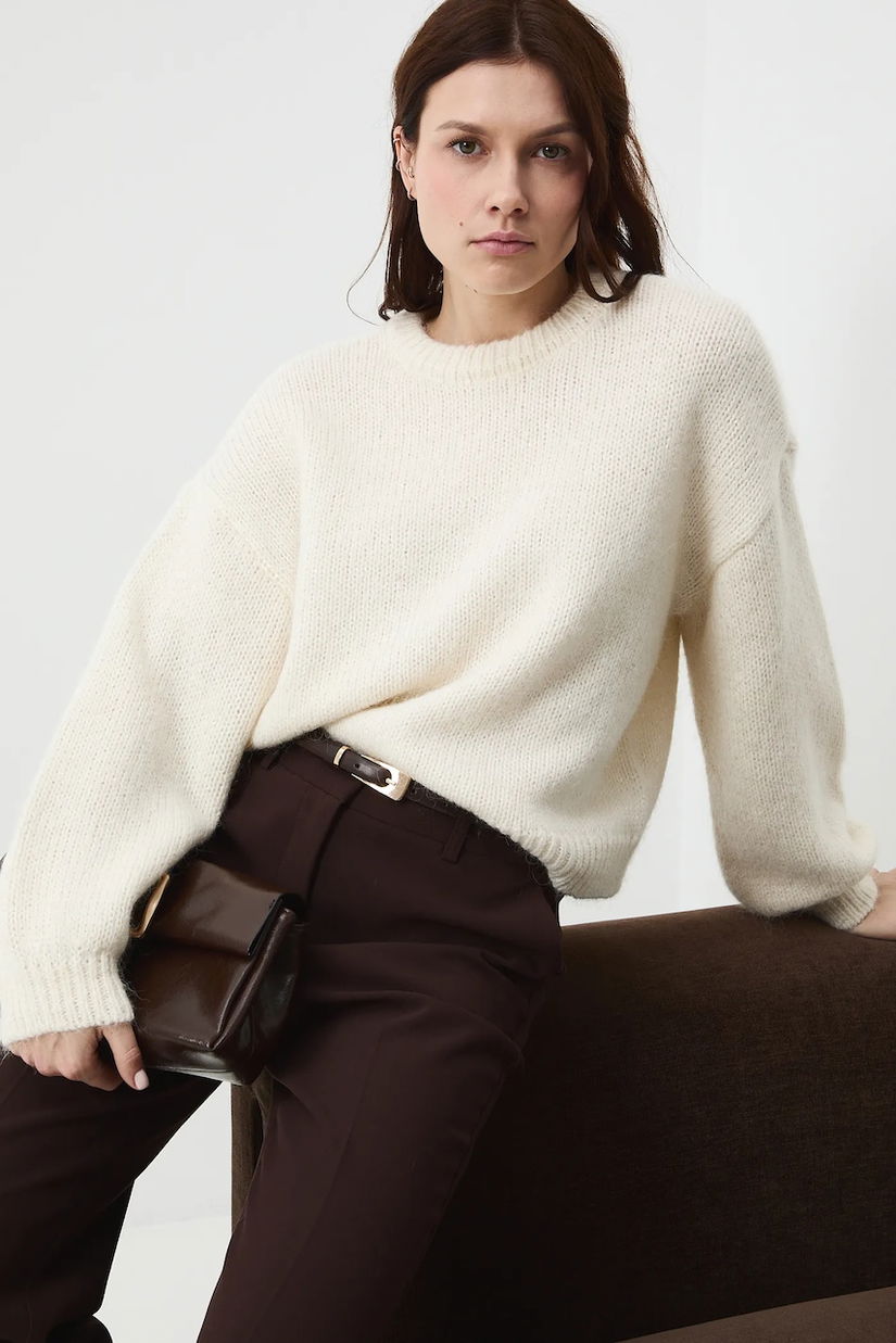 Medicine pulover culoarea bej, călduros