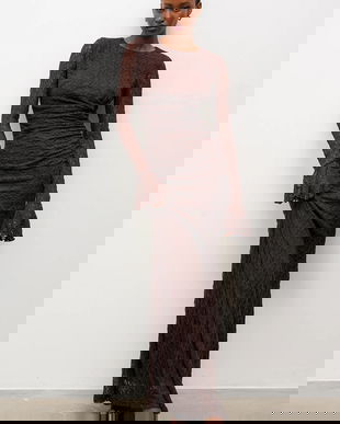 Answear.LAB rochie culoarea maro, maxi, mulata