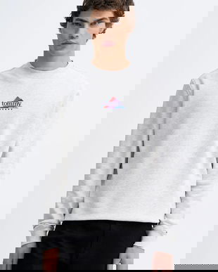 Tommy Jeans hanorac de bumbac culoarea gri, DM0DM22418