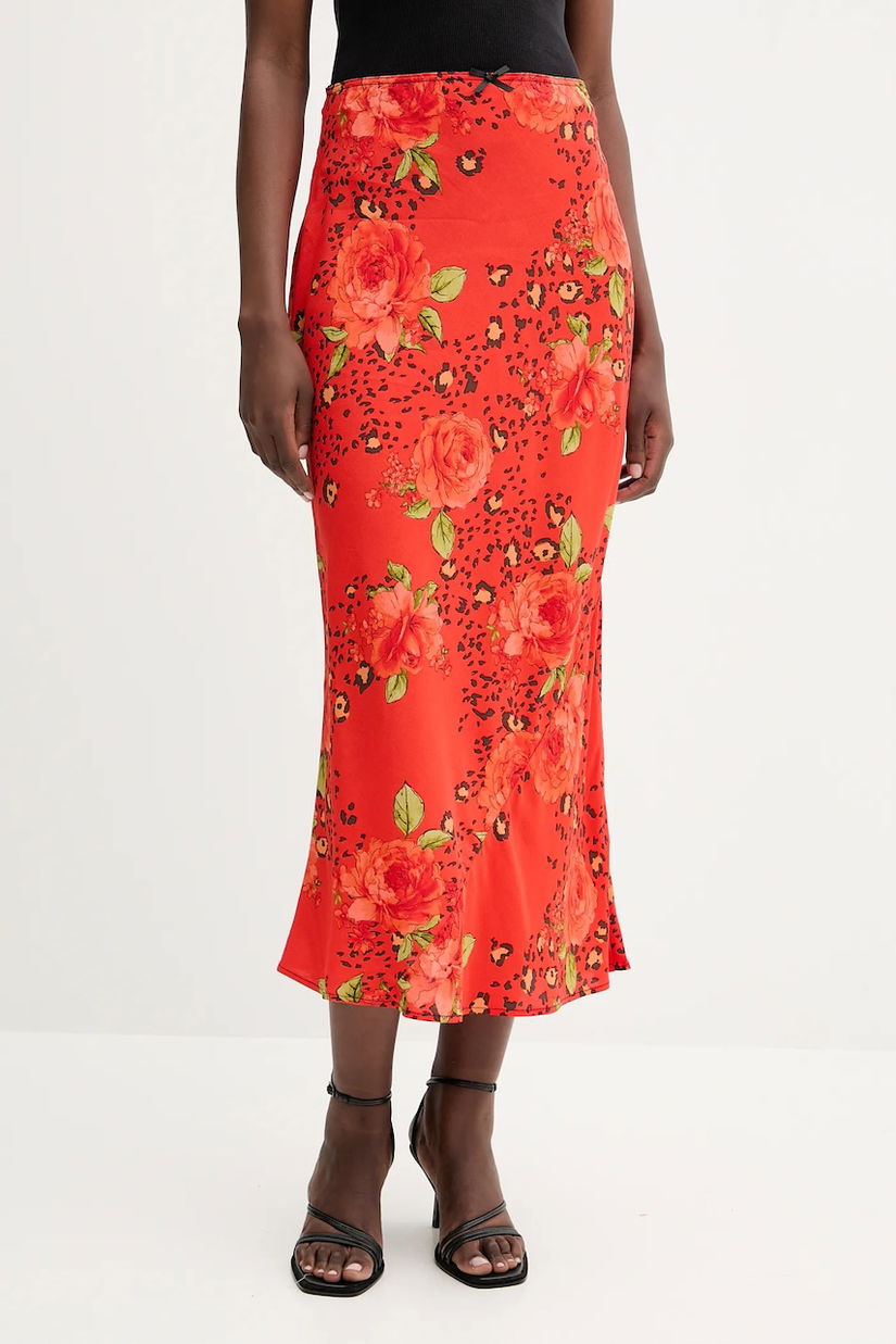 Never Fully Dressed fustă culoarea rosu, maxi, evazati, NFDSK761