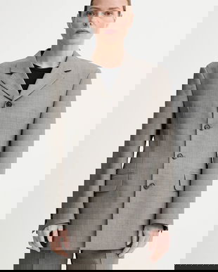 Filippa K sacou din lână culoarea maro, un singur rand de nasturi, neted, 31420.FK