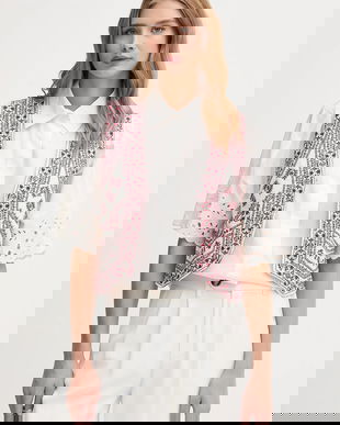 Hoss Intropia vestă cu amestec de in culoarea bordo, cu două rânduri de nasturi, 5879143