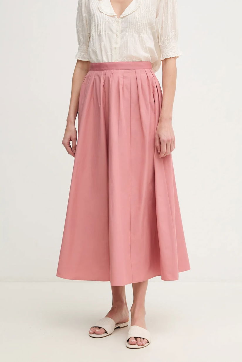 OUI fusta culoarea portocaliu, midi, evazati, 91825