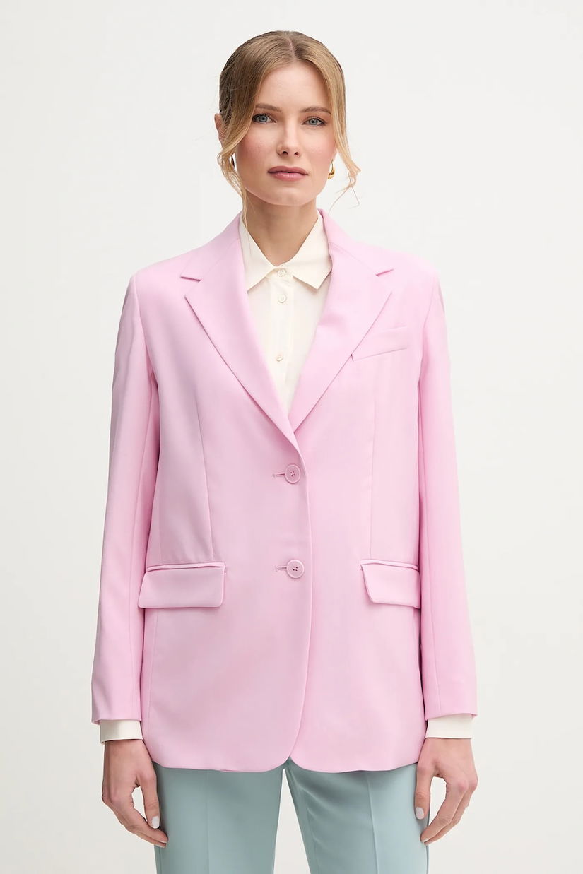 Weekend Max Mara sacou de lână culoarea violet, un singur rand de nasturi, uni, 2515041091600