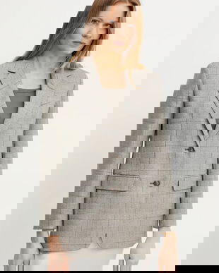 Weekend Max Mara sacou culoarea maro, un singur rand de nasturi, cu imprimeu, 2515041101600