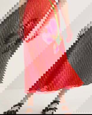 Desigual fusta FOLLET culoarea portocaliu, maxi, evazati, 25SWFW06