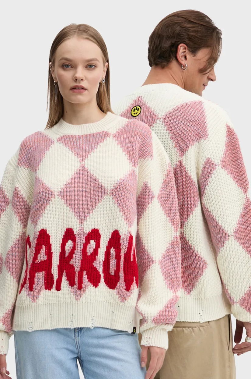 Barrow pulover de lana culoarea bej, călduros, F4BWUAJP050