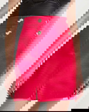 Morgan fusta JEON culoarea roz, mini, drept, JEON