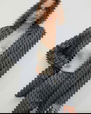 Day Birger et Mikkelsen blazer din amestec de in culoarea negru, un singur rand de nasturi, modelator