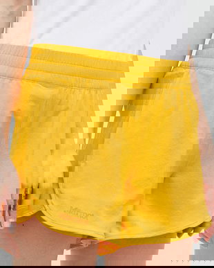 Marmot pantaloni scurți outdoor Elda culoarea portocaliu, neted, medium waist