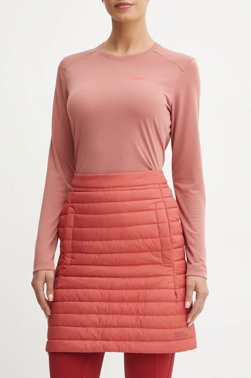 Jack Wolfskin fustă sport Iceguard culoarea roz, mini, drept