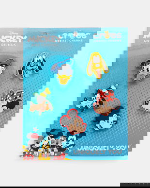 Crocs butoane încălțăminte pentru copii Mickey Friends Colorful 5 Pck 5-pack culoarea roșu, 10015937