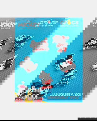 Crocs butoane încălțăminte pentru copii Mickey and Minnie PVC 5Pck 5-pack culoarea roșu, 10015116