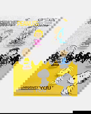 Crocs butoane încălțăminte pentru copii Peanuts II 5Pck 5-pack culoarea alb, 10014896