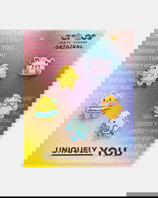 Crocs butoane pentru încălțăminte Chicks Having Fun 5 Pack 5-pack culoarea galben, 10015528