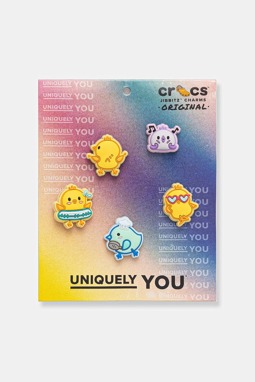 Crocs butoane pentru încălțăminte Chicks Having Fun 5 Pack 5-pack culoarea galben, 10015528