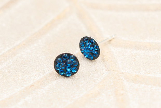 Cercei argint cu cristale Swarovski albastru marin