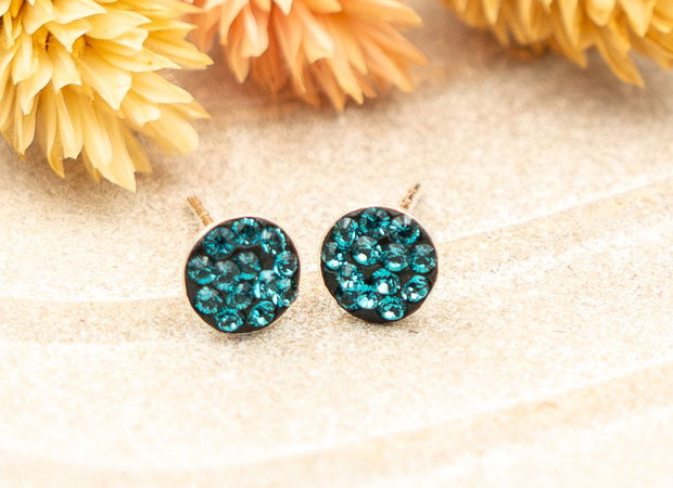 Cercei argint cu cristale Swarovski albastru denim