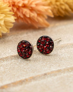 Cercei argint cu cristale Swarovski- scarlet red