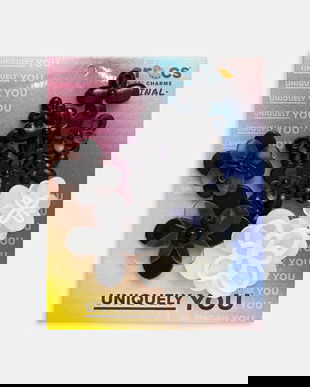 Crocs butoane  încălțăminte pentru copii Blooming BW 5 Pack 5-pack culoarea negru, 10015616