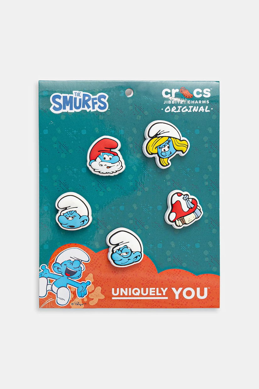 Crocs butoane  încălțăminte pentru copii Smurfs 5-pack culoarea alb, 10014521