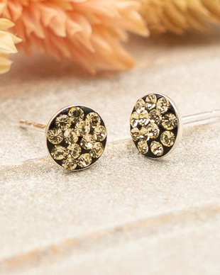 Cercei din argint cu cristale Swarovski- galben