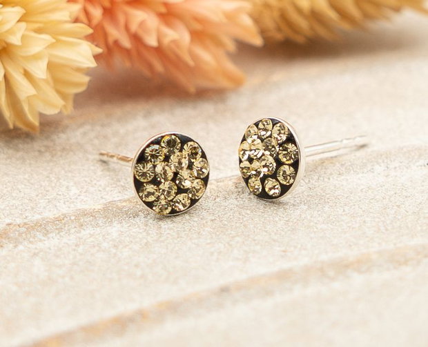 Cercei din argint cu cristale Swarovski- galben