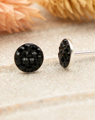 Cercei din argint cu cristale Swarovski- negru