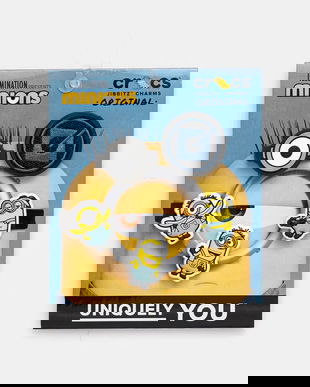 Crocs butoane incaltaminte pentru copii Minions 5-pack culoarea galben, 10012725