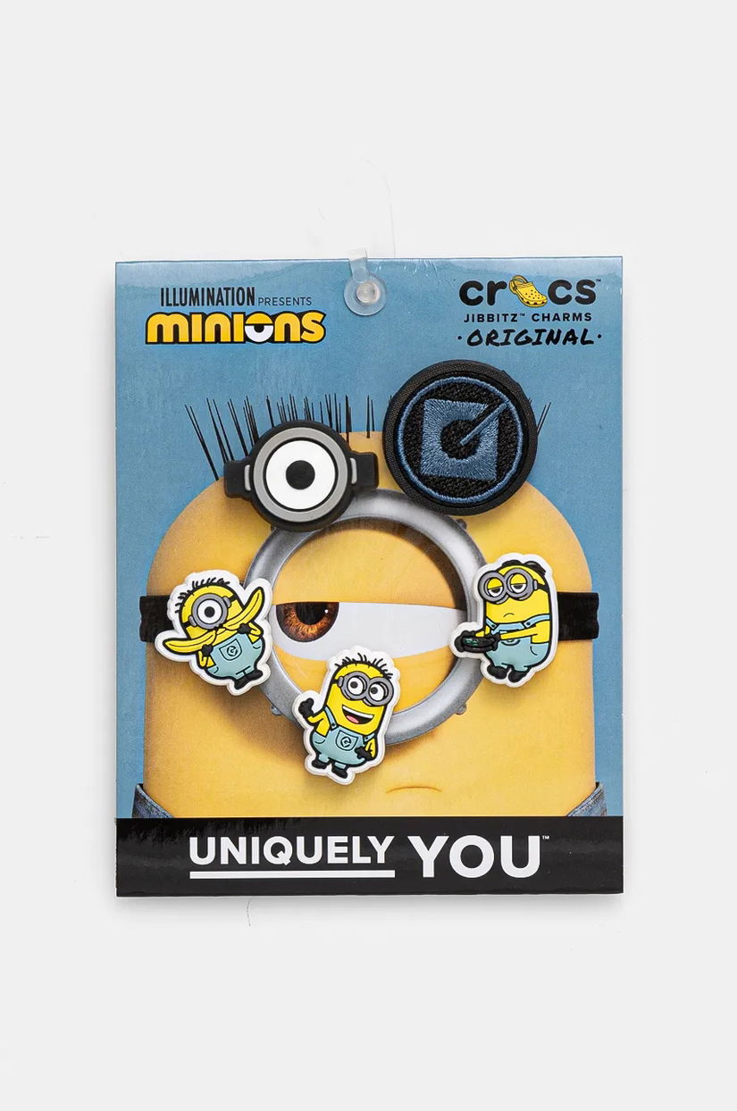 Crocs butoane incaltaminte pentru copii Minions 5-pack culoarea galben, 10012725