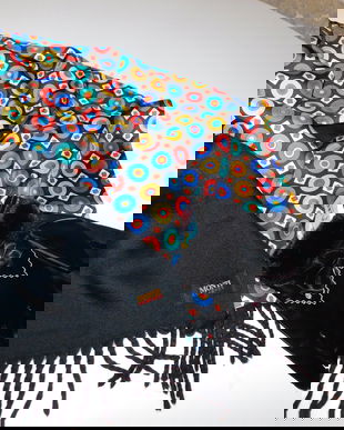 MONTI Italia,  fular unisex,lina cu matase naturala , nou,  manusi  noi cadou