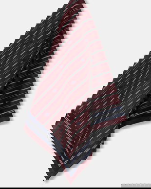 Drôle de Monsieur eșarfă din bumbac Le Foulard Rayure Monogramme culoarea roșu, cu imprimeu, I.BA021.CO128