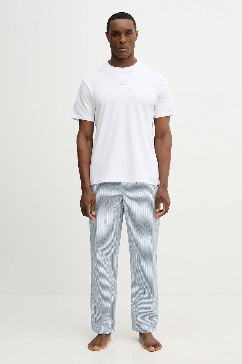 Karl Lagerfeld pijama culoarea alb, cu imprimeu, B1M45002