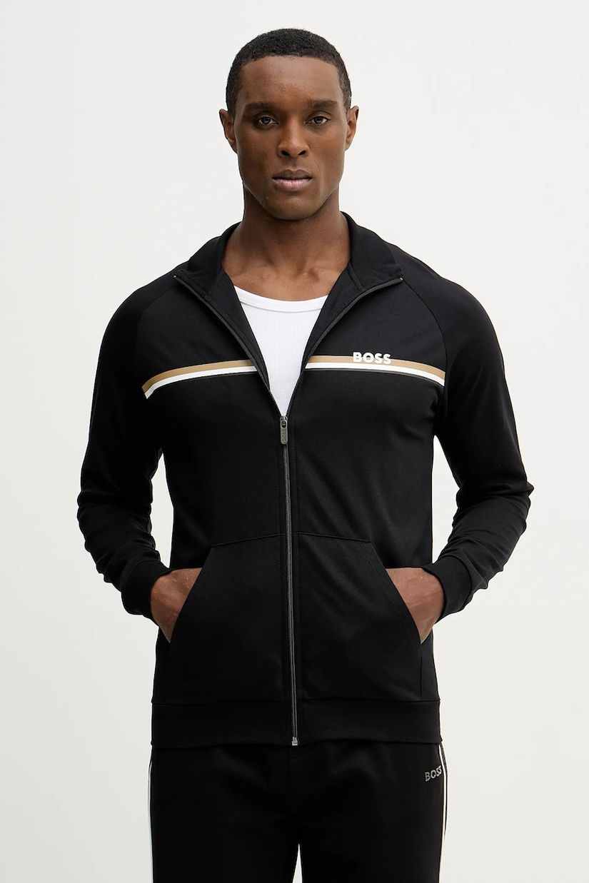 BOSS bluză lounge Authentic Jacket Z culoarea negru, cu imprimeu, 50554779