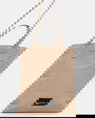 Karl Lagerfeld Jeans geantă de bumbac culoarea bej, B1W50001