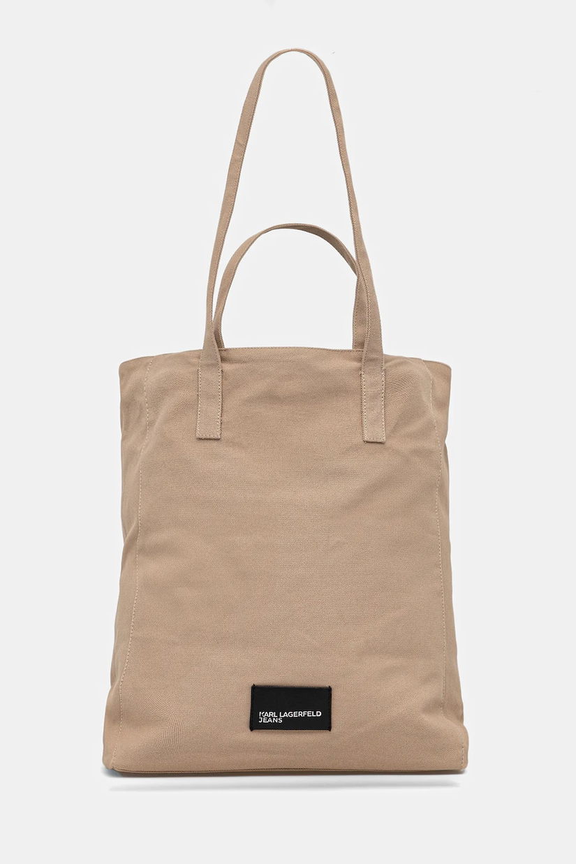 Karl Lagerfeld Jeans geantă de bumbac culoarea bej, B1W50001