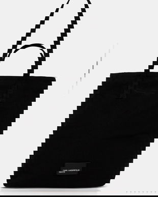 Karl Lagerfeld Jeans geantă de bumbac culoarea negru, B1W50001