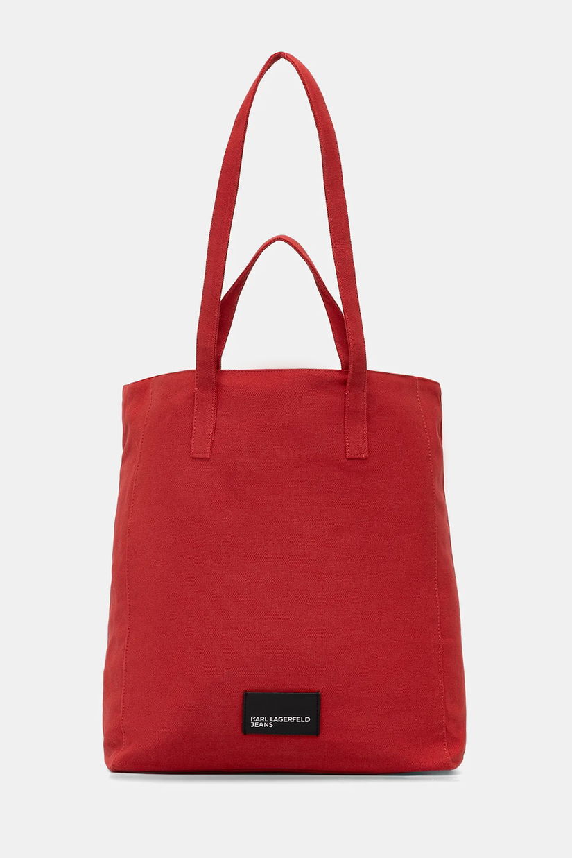 Karl Lagerfeld Jeans geantă de bumbac culoarea roșu, B1W50001