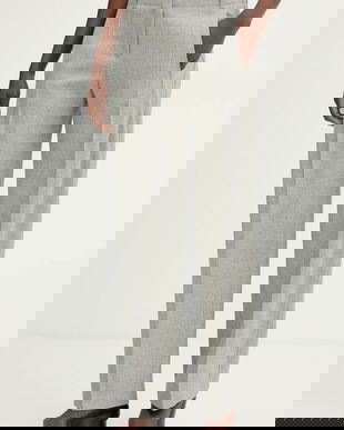 BOSS pantaloni Takava culoarea gri, fason tigareta, high waist, 50553936