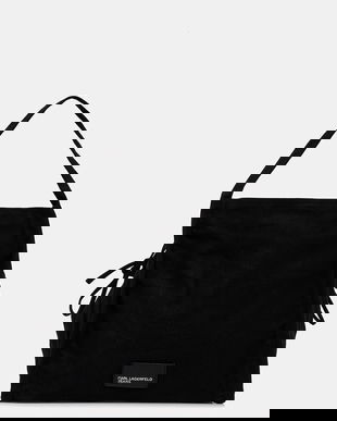 Karl Lagerfeld Jeans geantă de bumbac culoarea negru, B1W50082