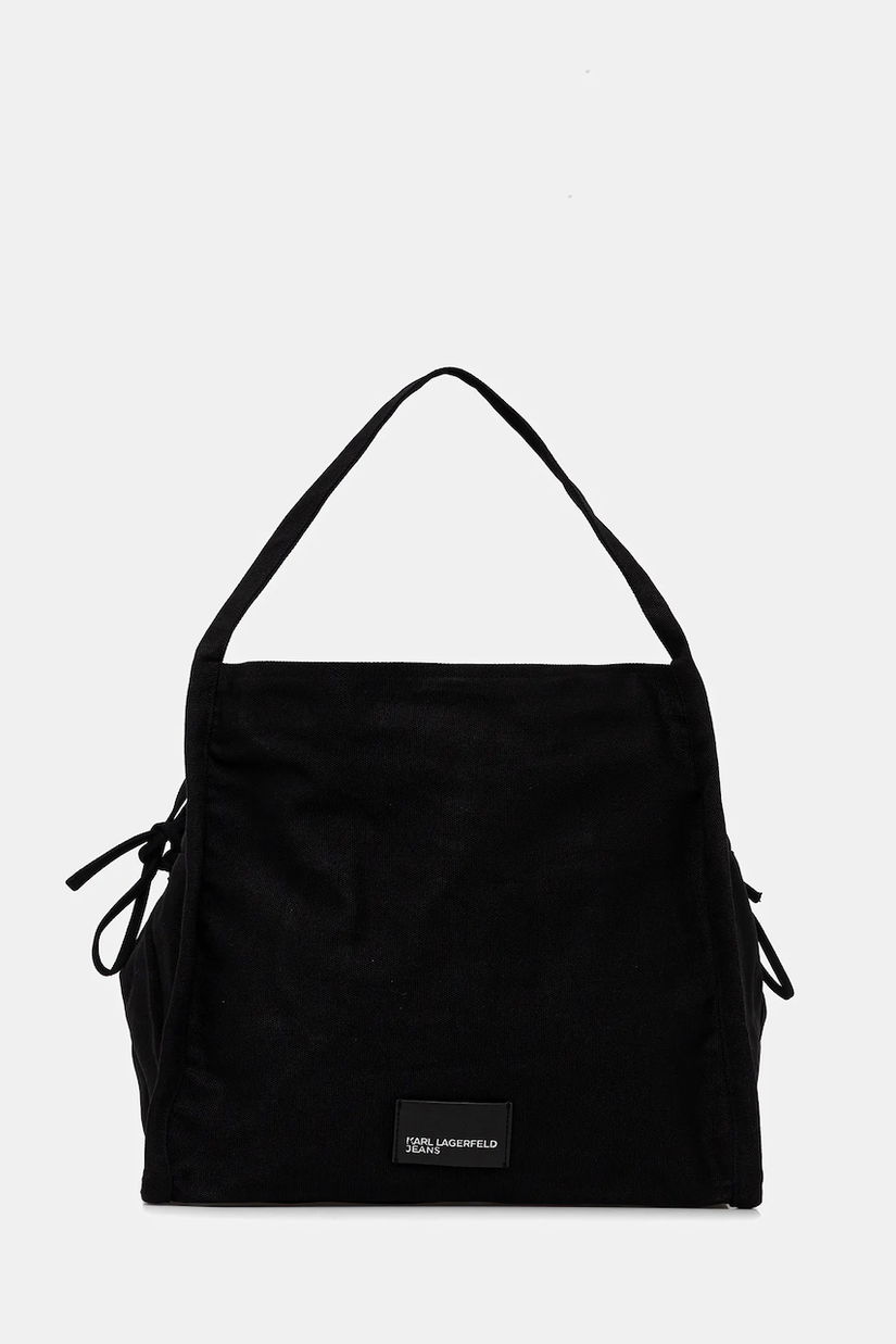 Karl Lagerfeld Jeans geantă de bumbac culoarea negru, B1W50082