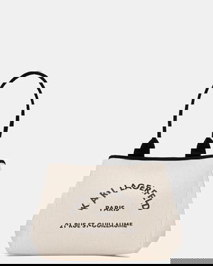 Karl Lagerfeld geantă de bumbac K/RSG culoarea bej, B1W50010