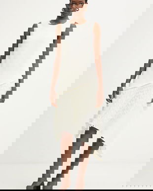 BOSS rochie Dadiva culoarea bej, midi, evazați, 50555052