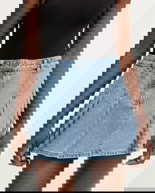 MICHAEL Michael Kors fustă jeans mini, evazați, MR670M0FAU