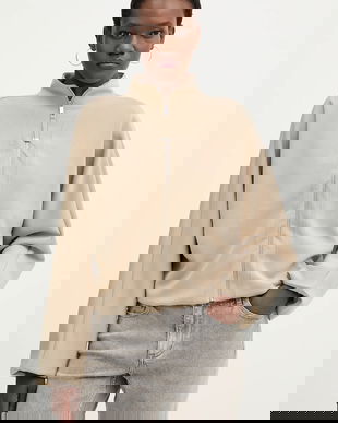 BOSS bluză Ebesya culoarea bej, uni, 50555057