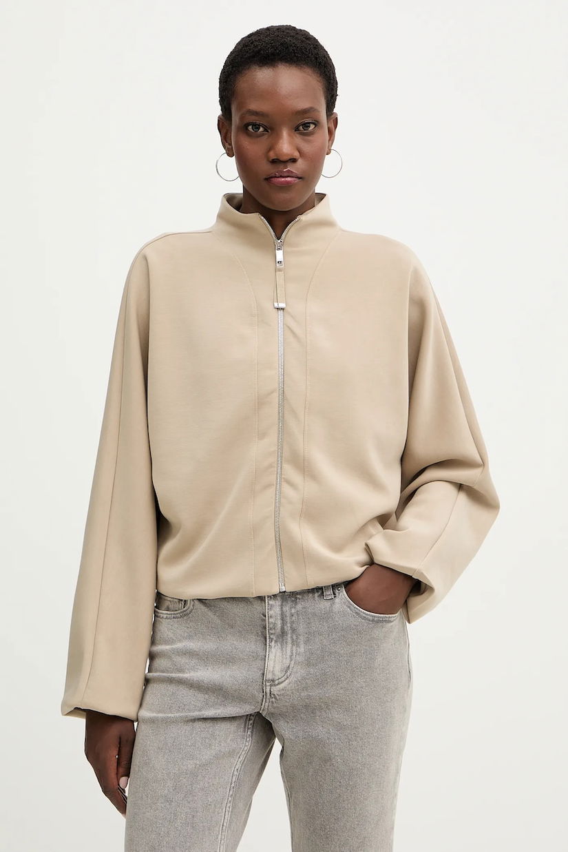 BOSS bluză Ebesya culoarea bej, uni, 50555057