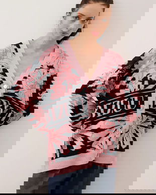 Bizuu cardigan din bumbac HYLES culoarea roz, HYLES CZARNY