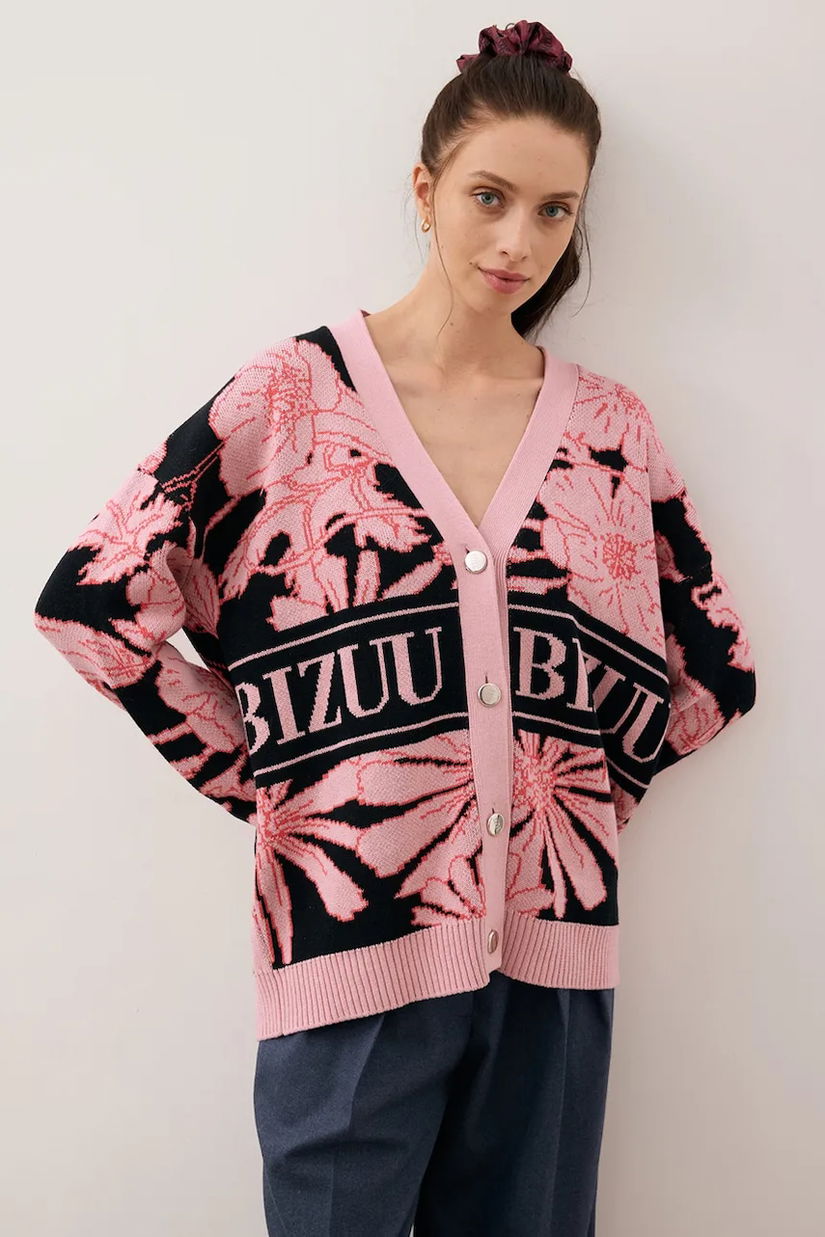 Bizuu cardigan din bumbac HYLES culoarea roz, HYLES CZARNY