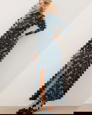 Bizuu rochie BRIDGEE culoarea negru, midi, mulată, BRIDGEE CZARNY