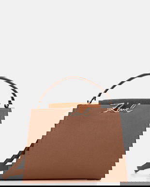 Karl Lagerfeld poșetă de piele K/SIGNATURE culoarea maro, B1W30061